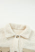 Contrast Flap Pocket Single Breasted Teddy Coat